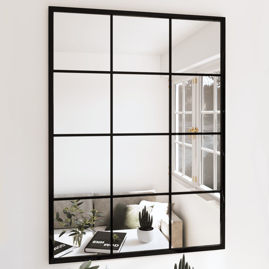 Vidaxl wandspiegels 2 st 80x60 cm metaal zwart