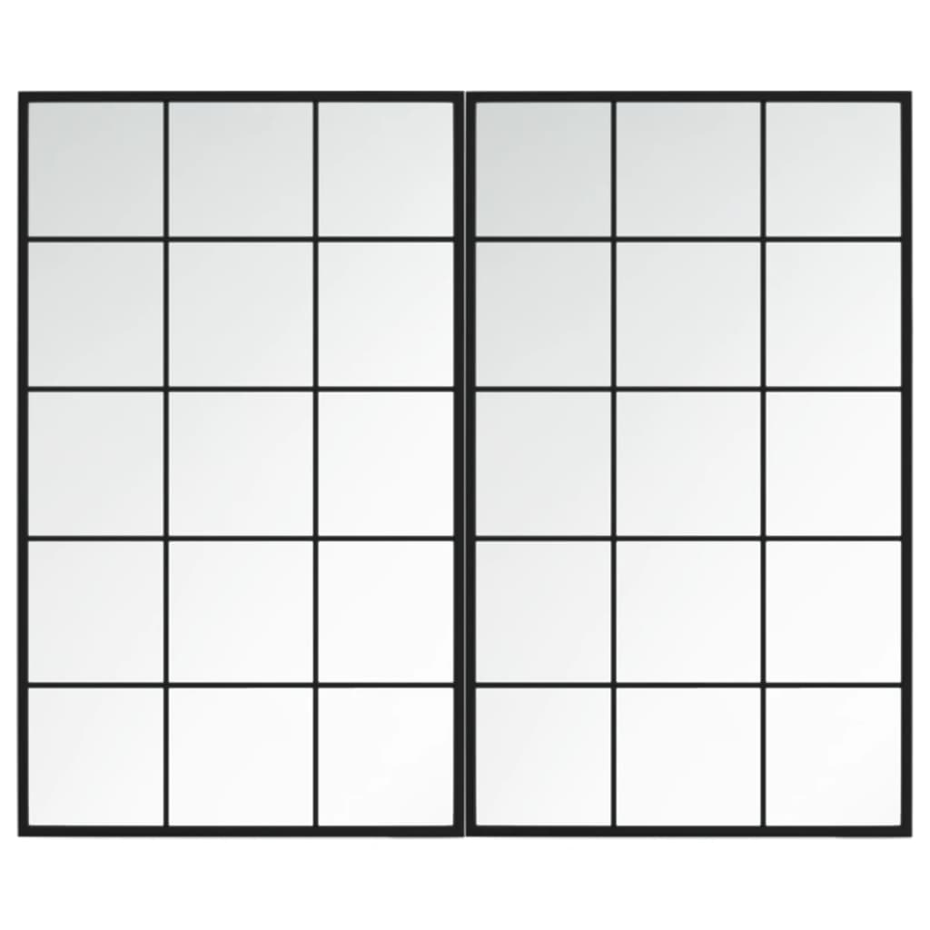 Vidaxl wandspiegels 2 st 100x60 cm metaal zwart