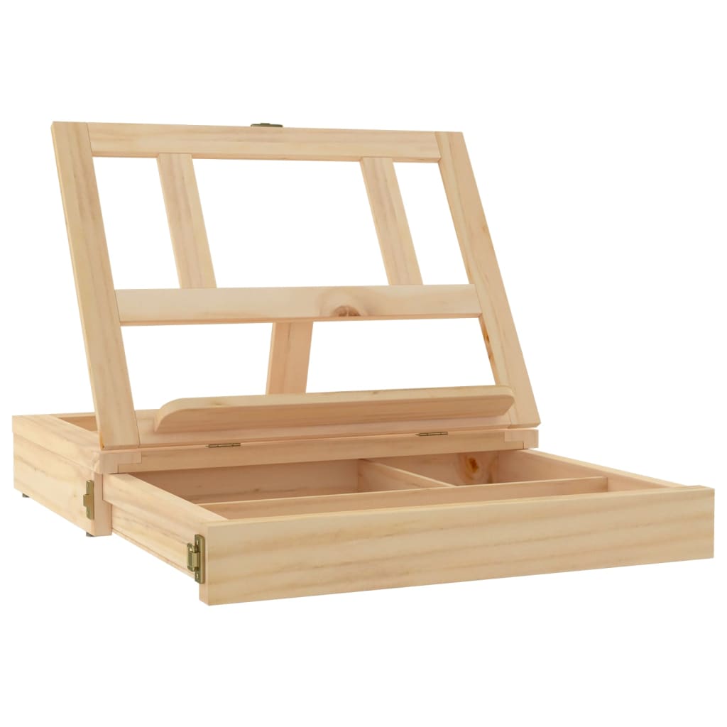 VidaXL Tafelezel met lade 33,5x25,5x7 cm massief groenhout
