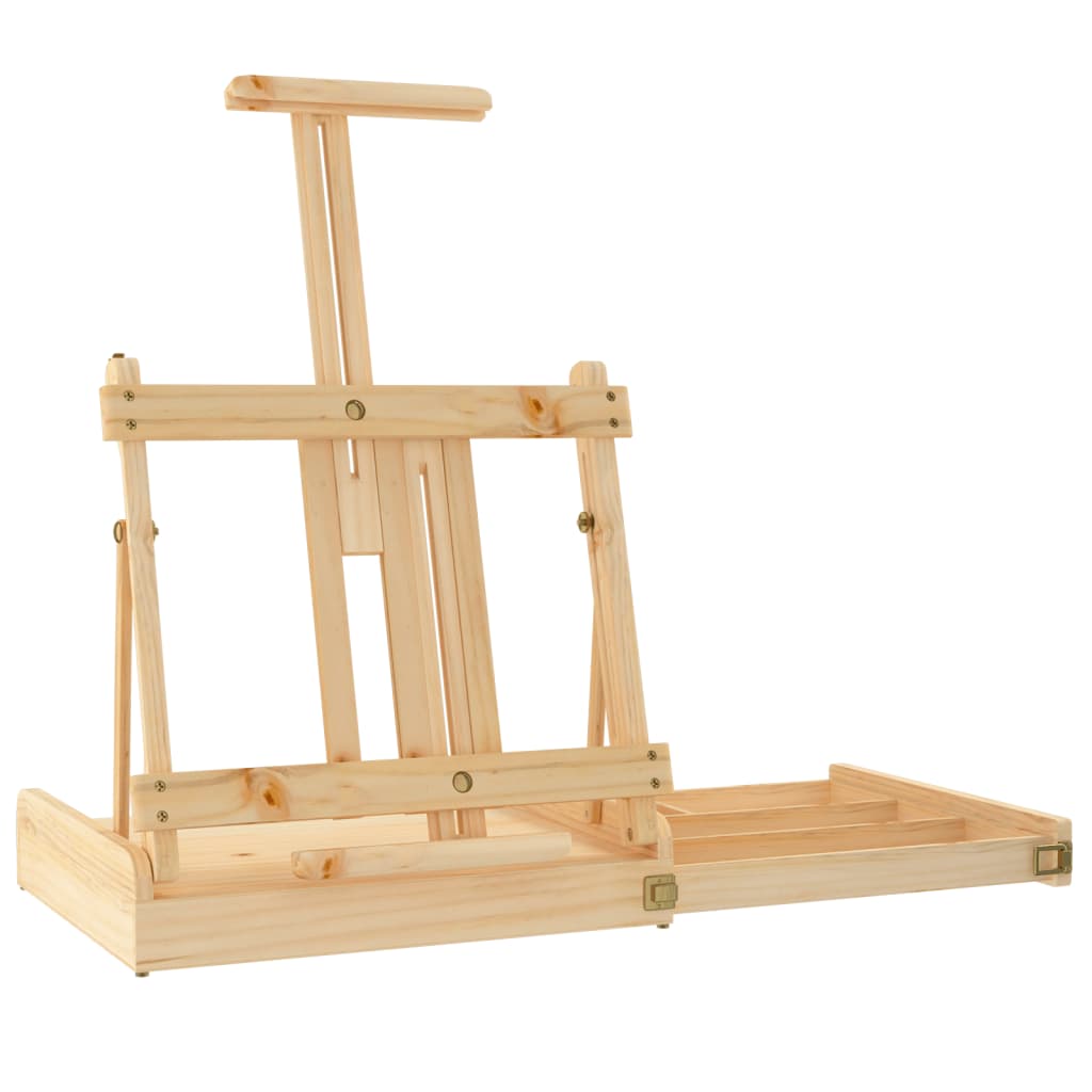 Vidaxl tafelezel met lade 41,5x37x12 cm massief groenhout