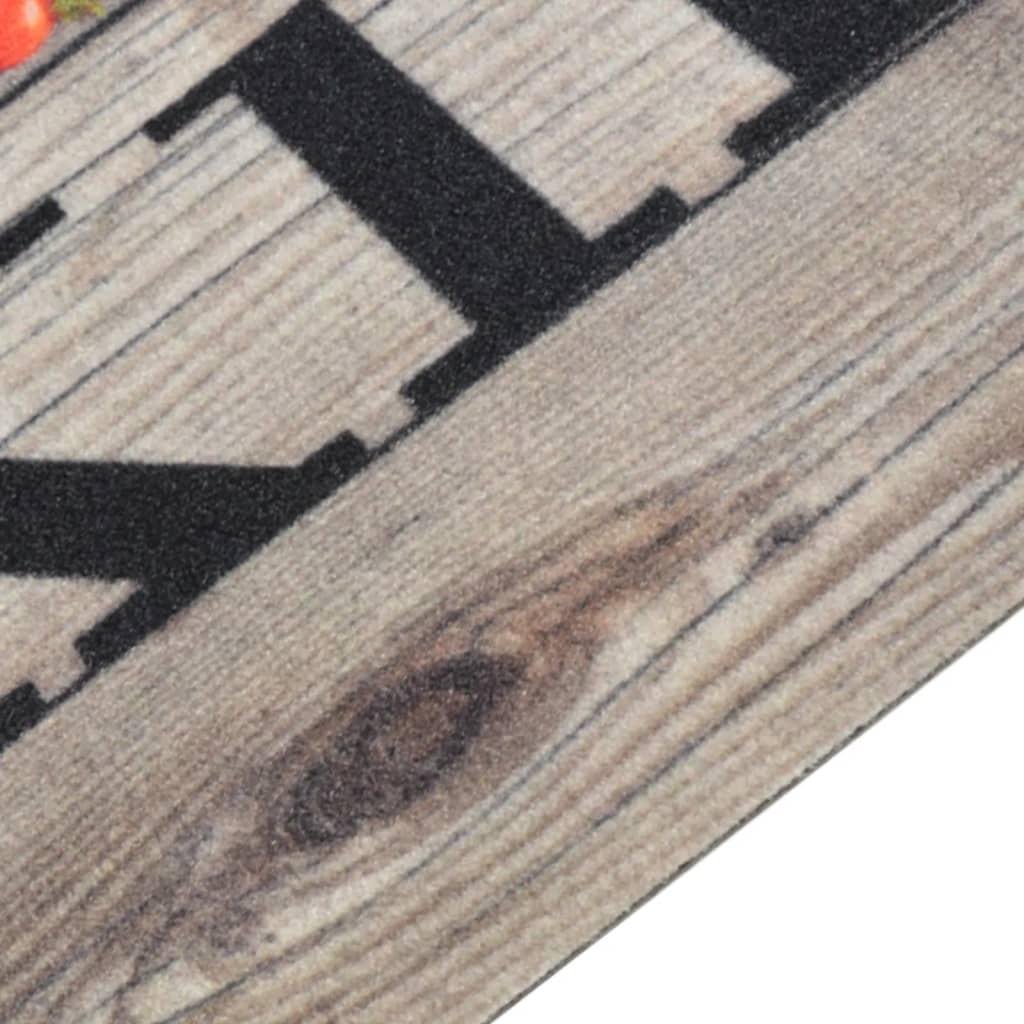 Vidaxl keukenmat wasbaar kookprint 45x150 cm fluweel grijs