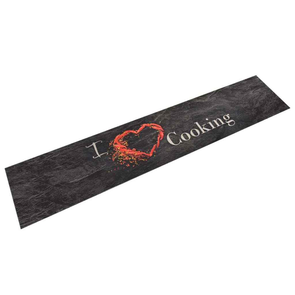Vidaxl keukenmat wasbaar kookprint 60x300 cm fluweel zwart