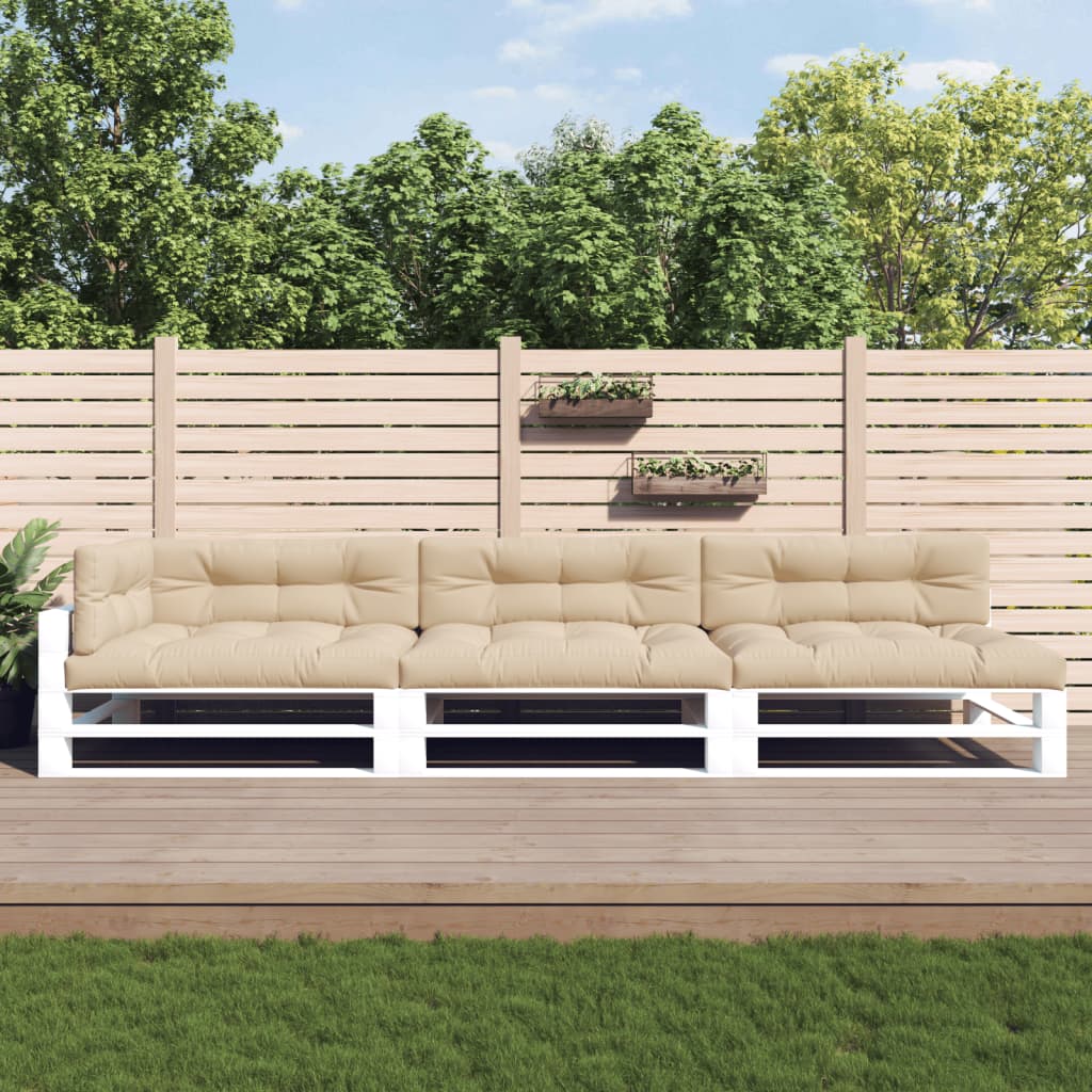 VidaXL Palletkussens 7 st stof beige
