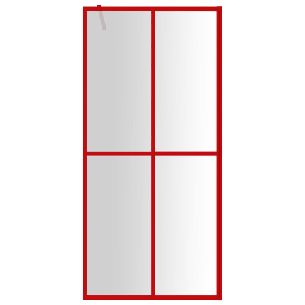 Vidaxl inloopdouchewand transparant 80x195 cm esg-glas rood