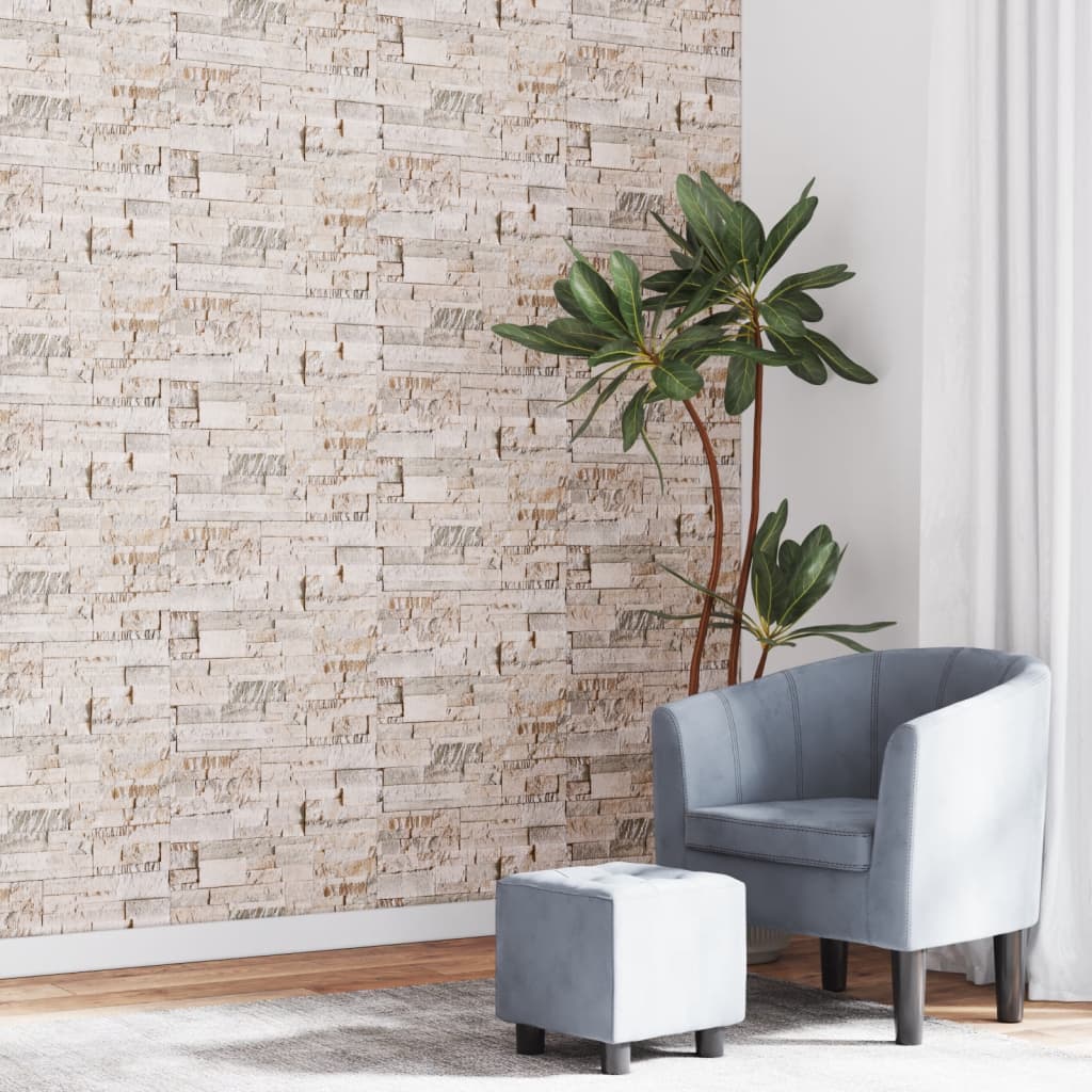 Vidaxl vliesbehang 3d steenlook 10x0,53 m grijs en beige
