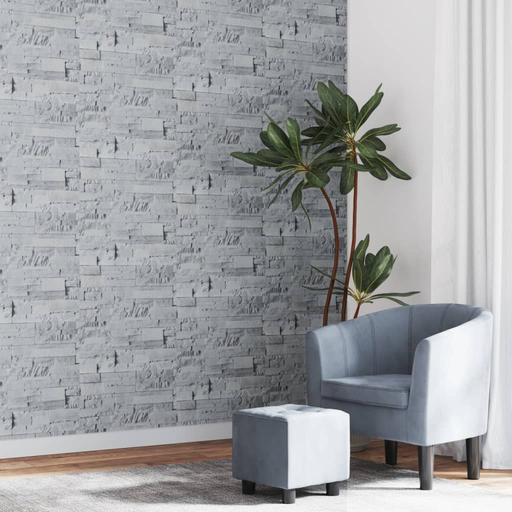 Vidaxl vliesbehang 3d steenlook 10x0,53 m lichtgrijs