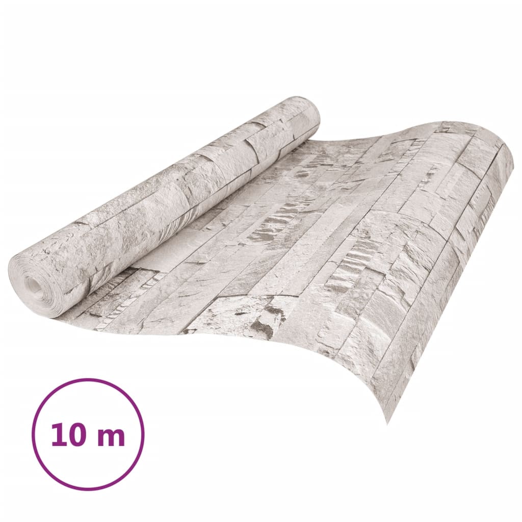 Vidaxl vliesbehang 3d steenlook 10x0,53m crèmekleurig
