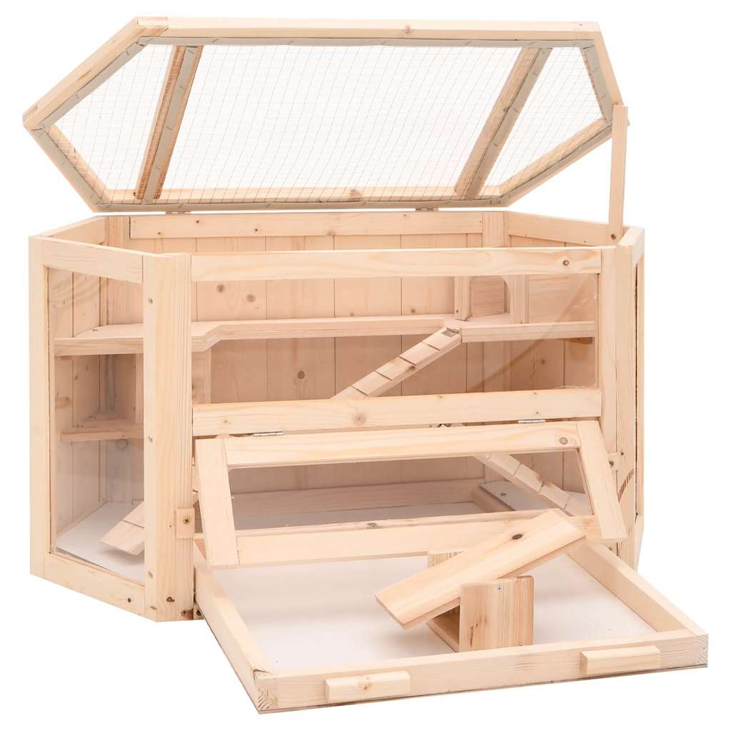 Vidaxl hamsterkooi 80x40x43 cm massief vurenhout