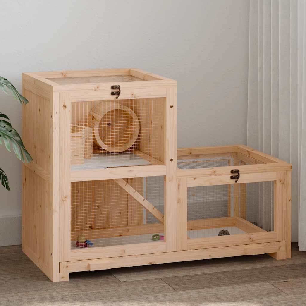 Vidaxl hamsterkooi 81x40x60 cm massief vurenhout