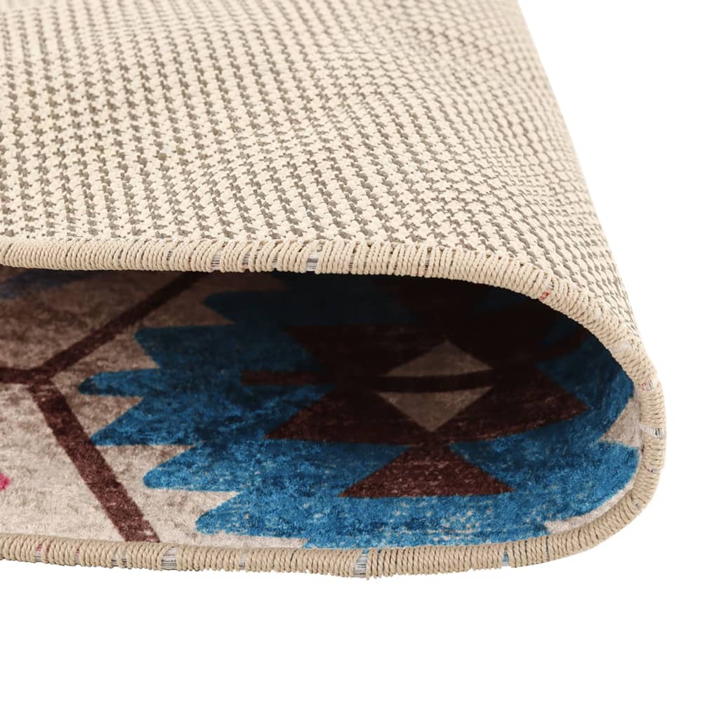 Vidaxl vloerkleed wasbaar antislip ø 120 cm meerkleurig