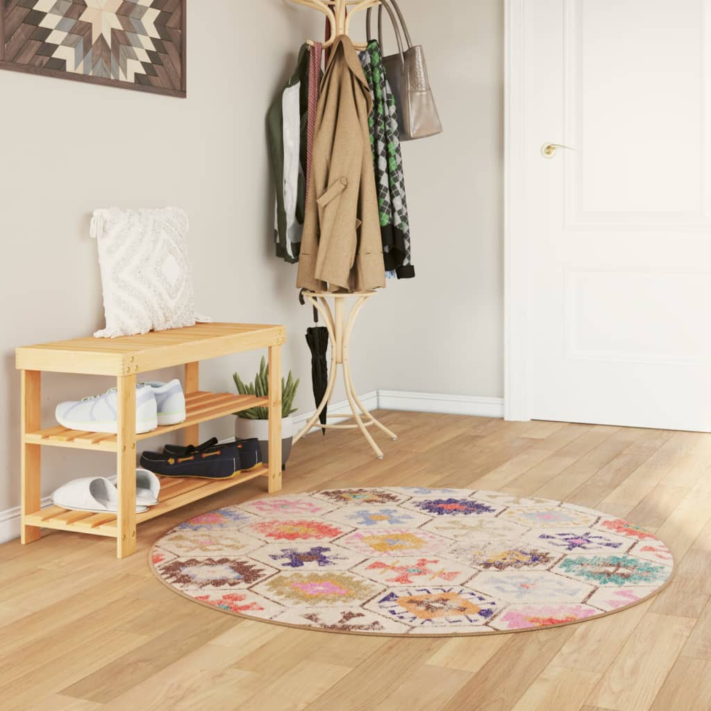 Vidaxl vloerkleed wasbaar antislip ø 120 cm meerkleurig