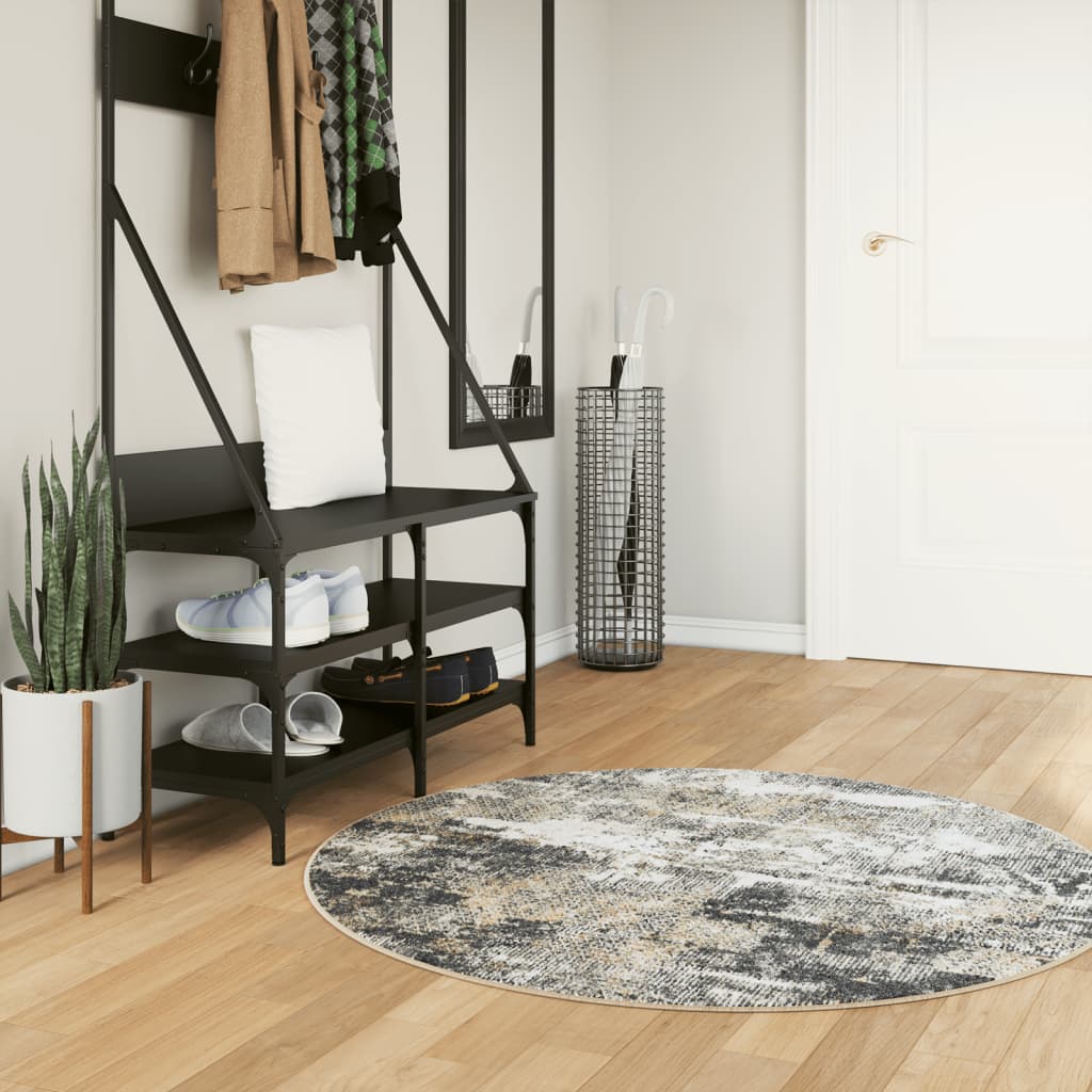 Vidaxl vloerkleed wasbaar antislip ø 120 cm meerkleurig