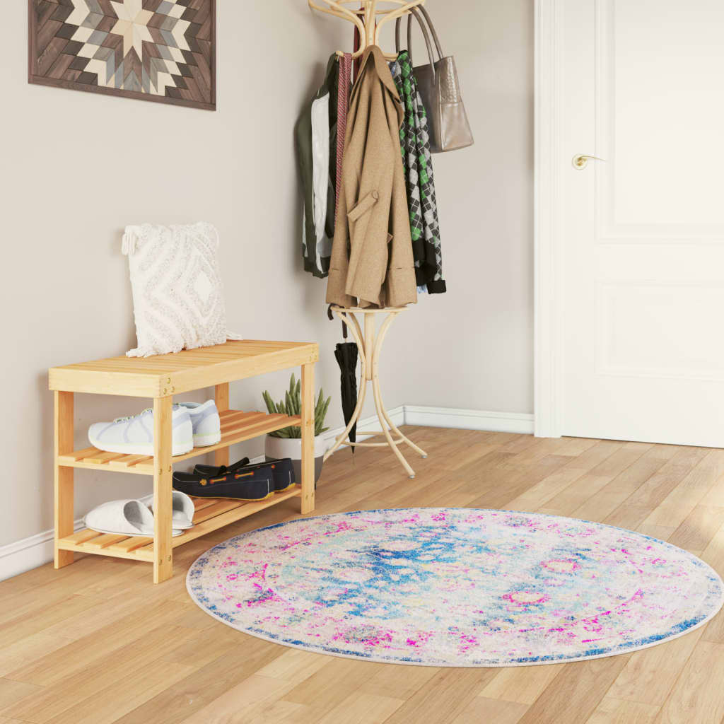 Vidaxl vloerkleed wasbaar antislip ø 120 cm meerkleurig