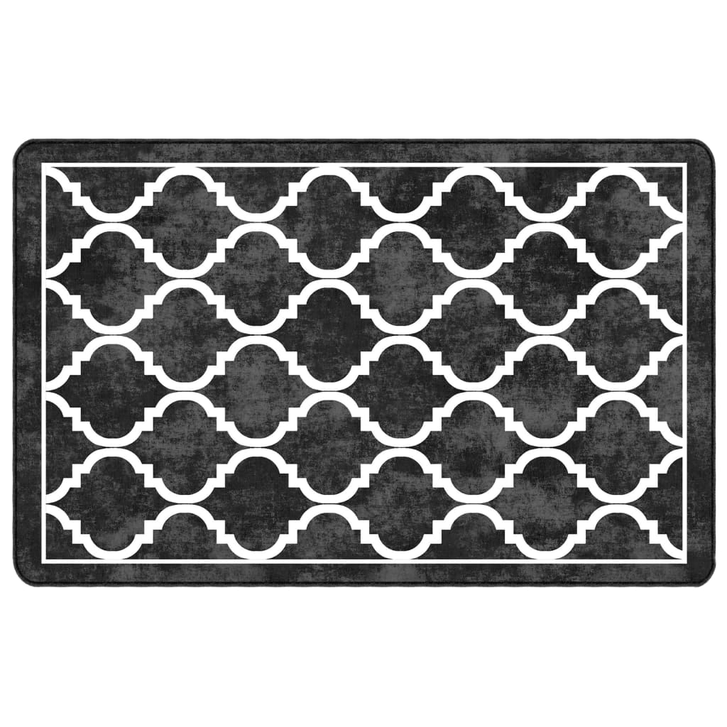Vidaxl vloerkleed wasbaar antislip 190x300 cm zwart en wit