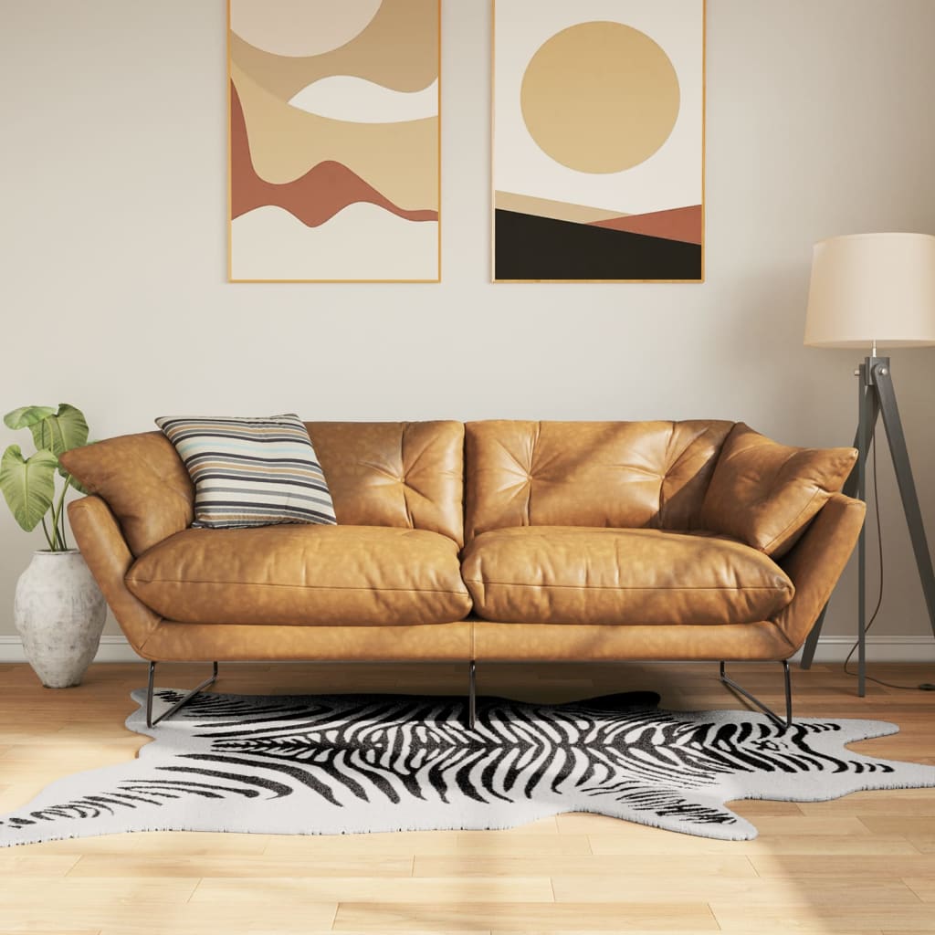 Vidaxl vloerkleed zebrapatroon wasbaar antislip 120x170 cm zwart wit