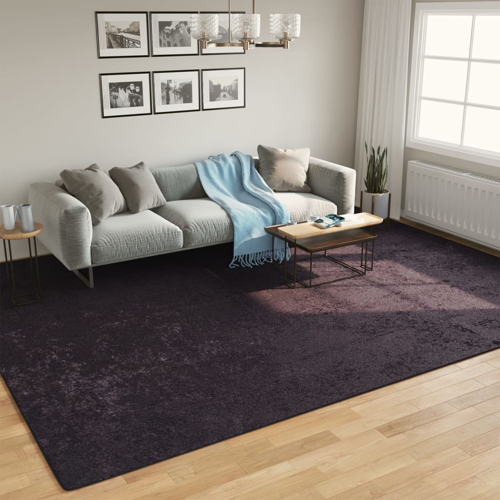 Vidaxl vloerkleed wasbaar antislip 400x300 cm antracietkleurig