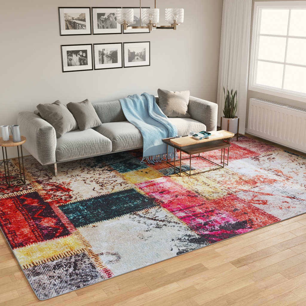 Vidaxl vloerkleed wasbaar antislip 400x300 cm meerkleurig