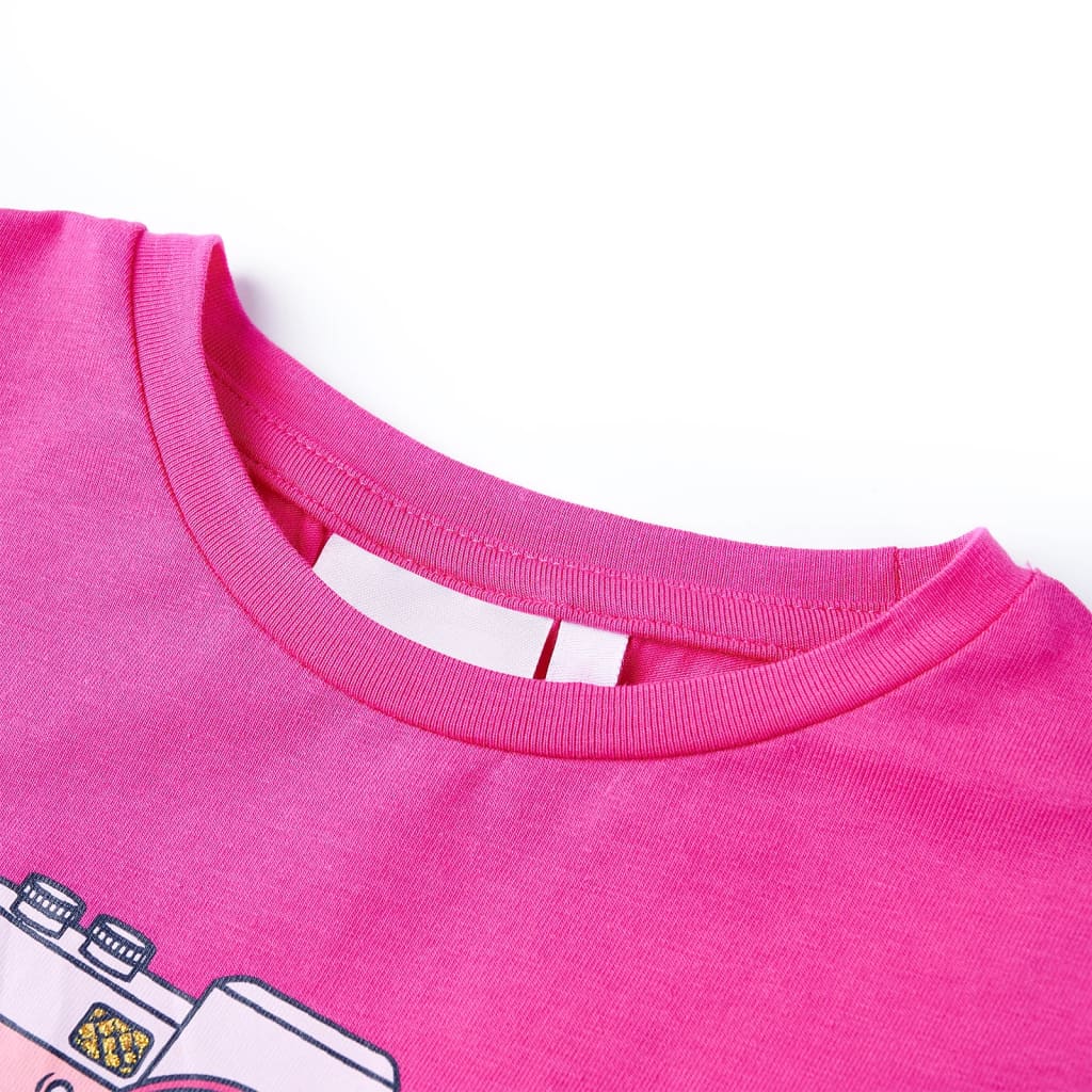 VidaXL Kindershirt 92 donkerroze