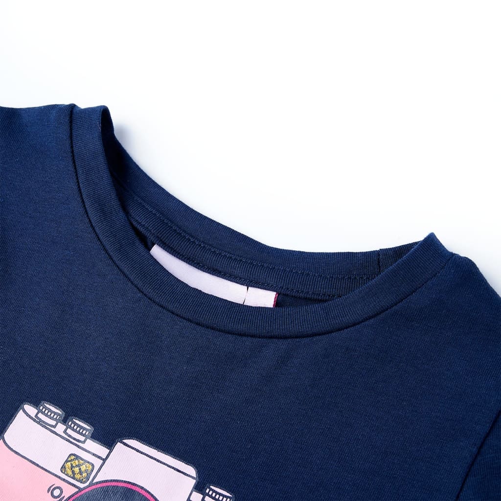 Vidaxl kindershirt 116 marineblauw