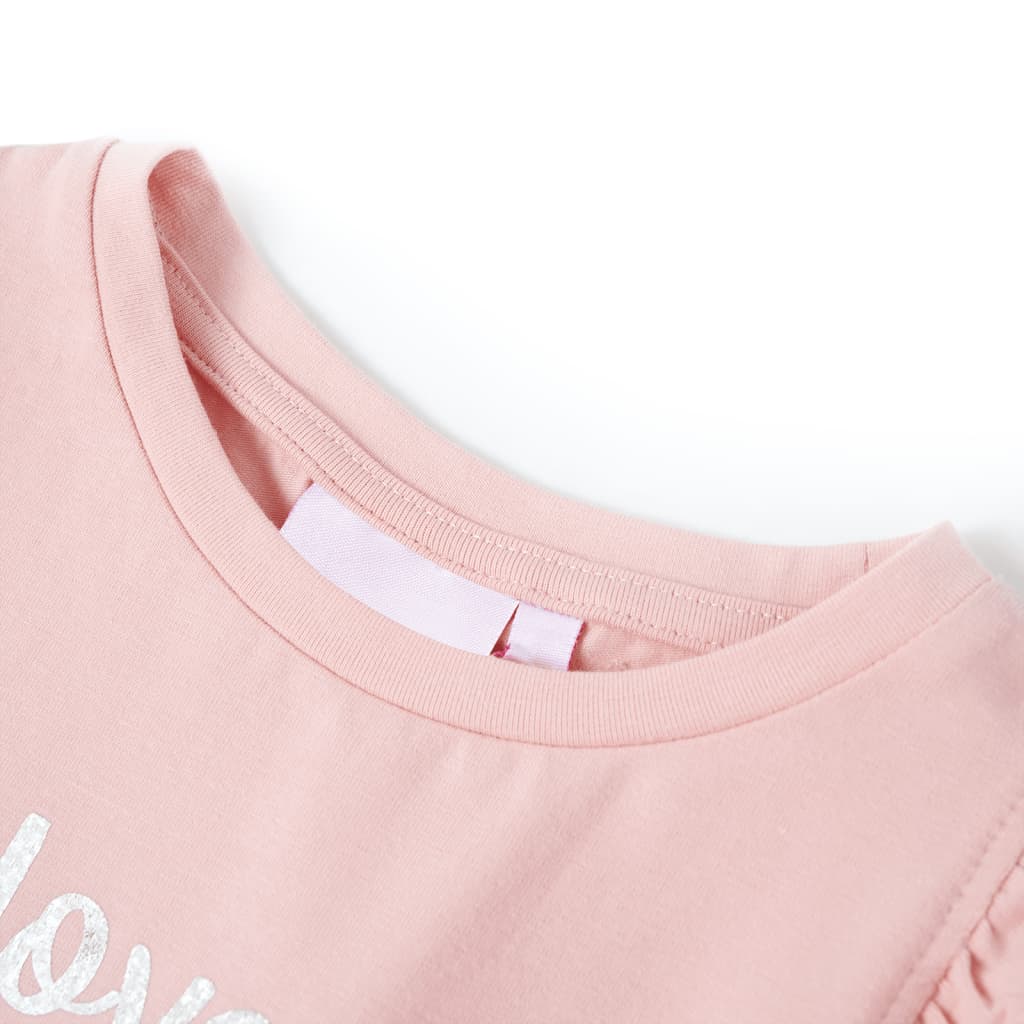 Vidaxl kindershirt met ruches aan de mouwen 116 lichtroze