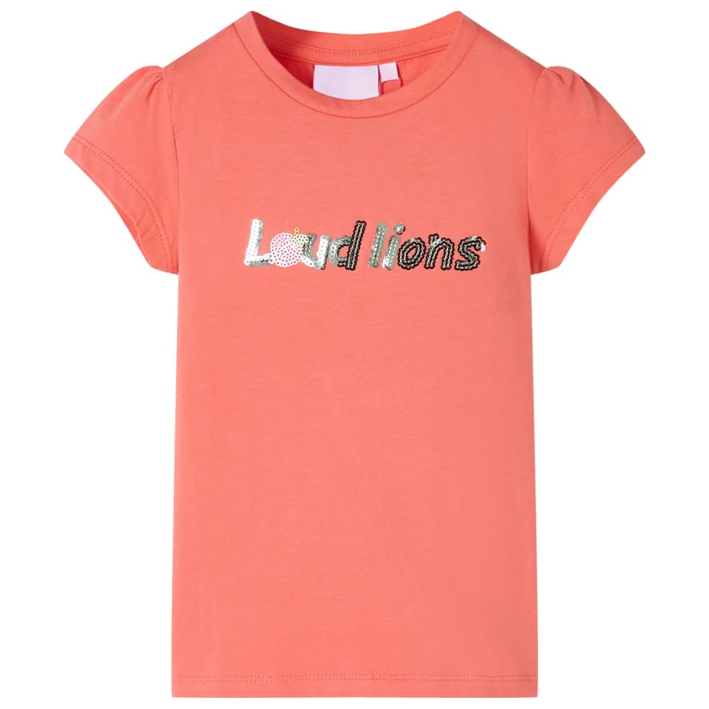 Vidaxl kindershirt met kapmouwen 140 koraalkleurig