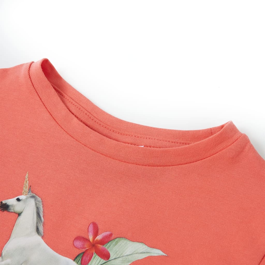 Vidaxl kindershirt met korte mouwen 104 koraalkleurig