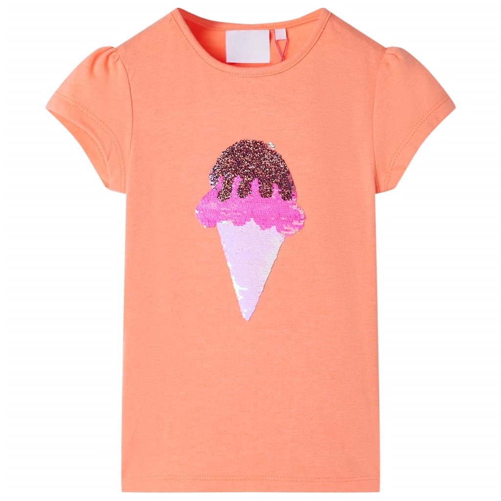 VidaXL Kindershirt 128 neon oranje