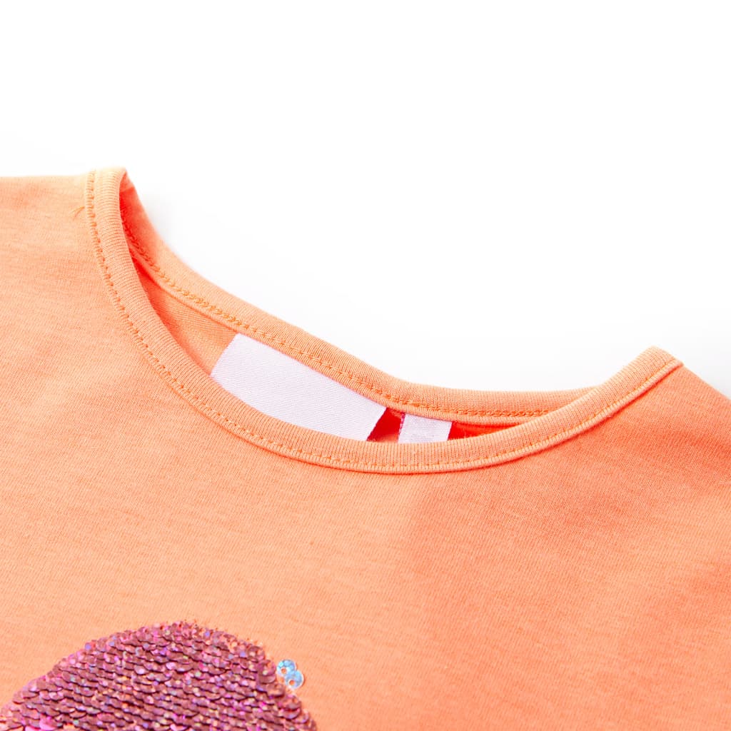 VidaXL Kindershirt 128 neon oranje