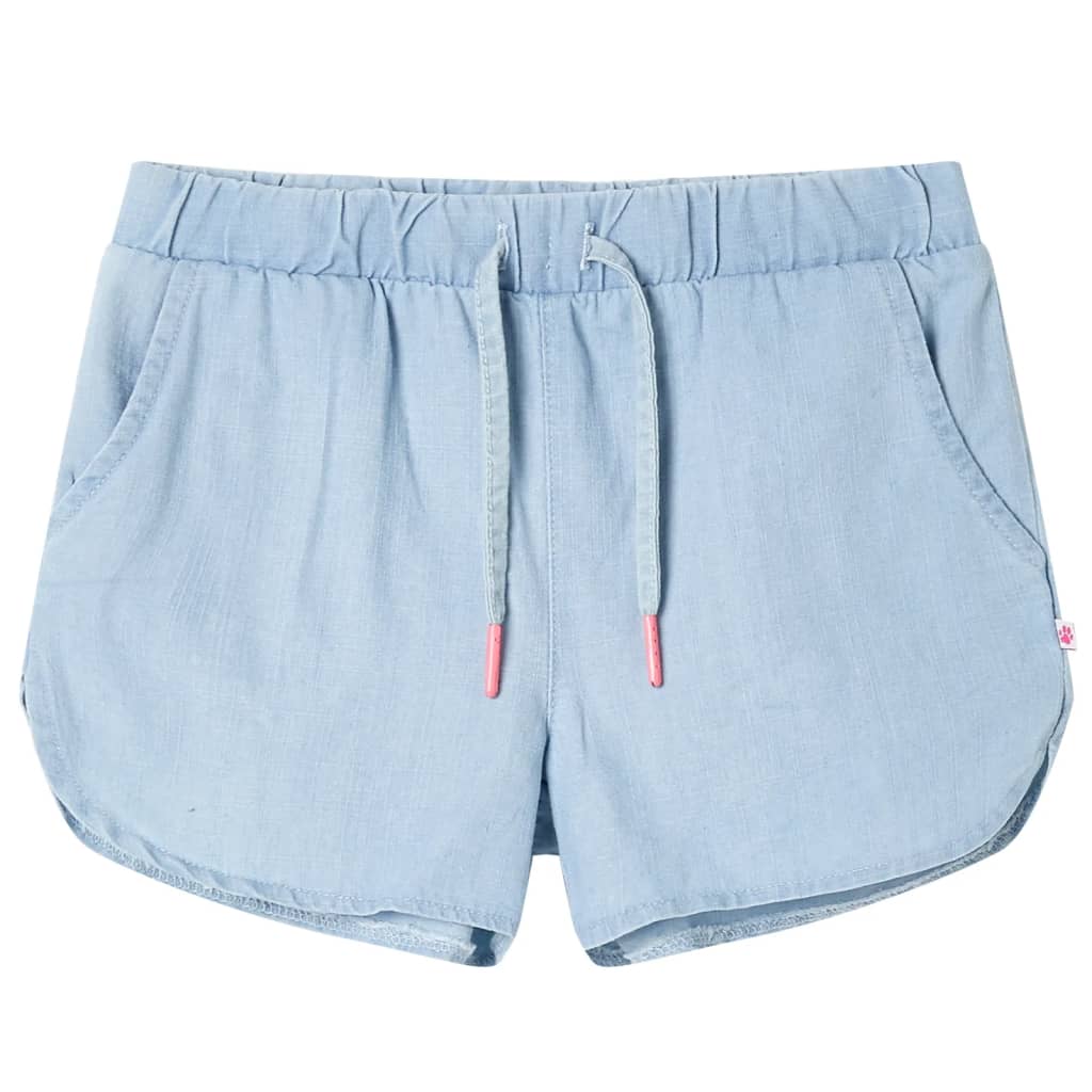VidaXL Kindershort 140 zachtdenimblauw