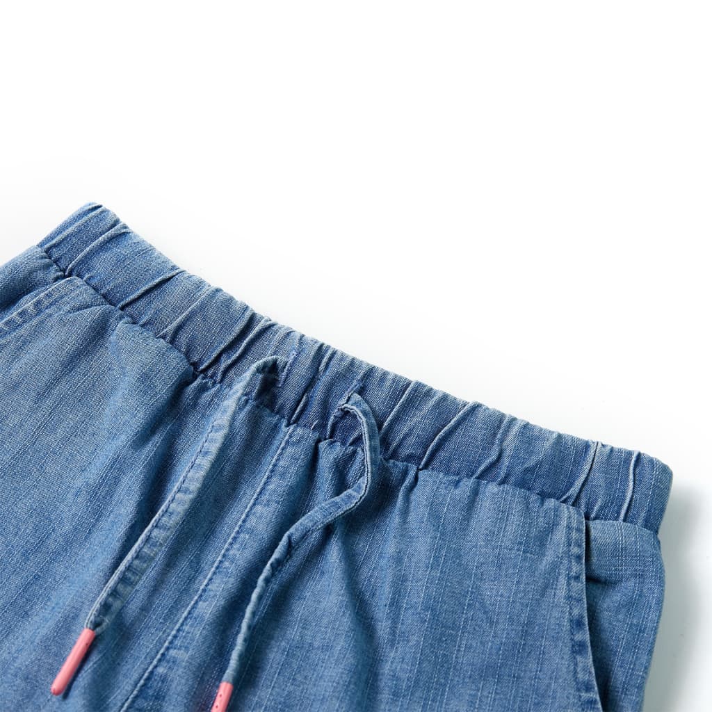 VidaXL Kindershort 116 denimblauw