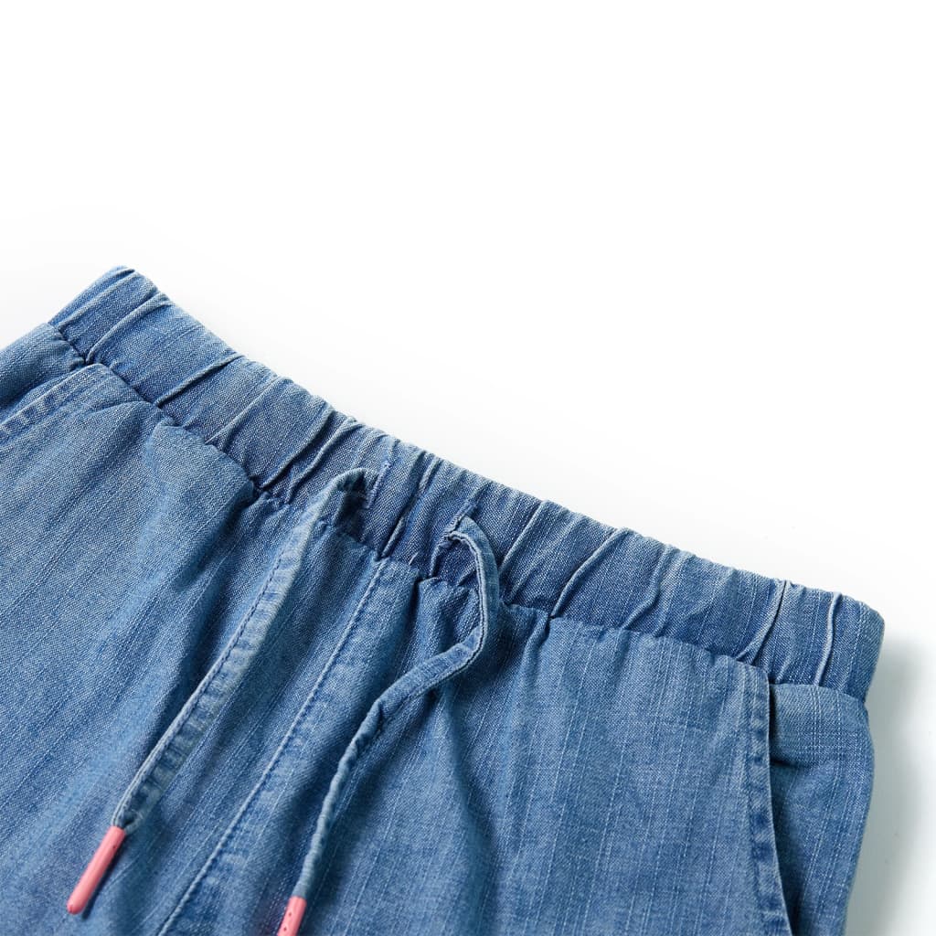 VidaXL Kindershort 128 denimblauw