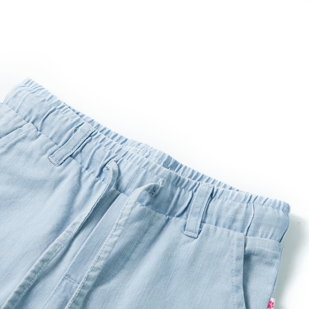 VidaXL Kinderbroek 128 zachtdenimblauw