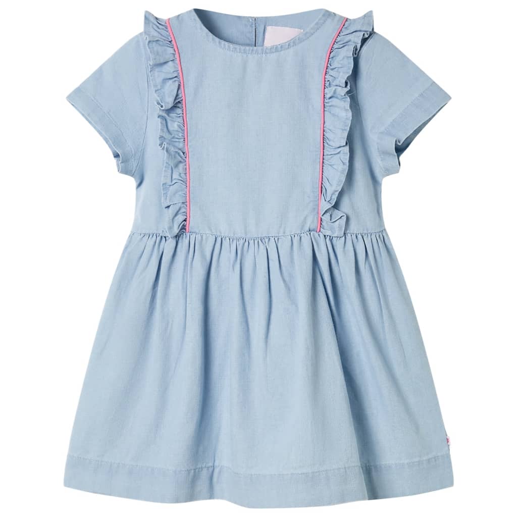 Vidaxl kinderjurk met ruches 92 zachtblauw