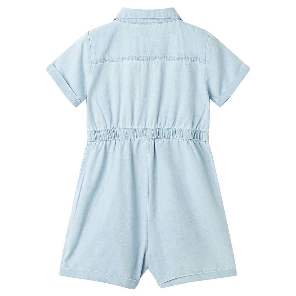 Vidaxl kinderonesie met korte mouwen 92 zachtblauw