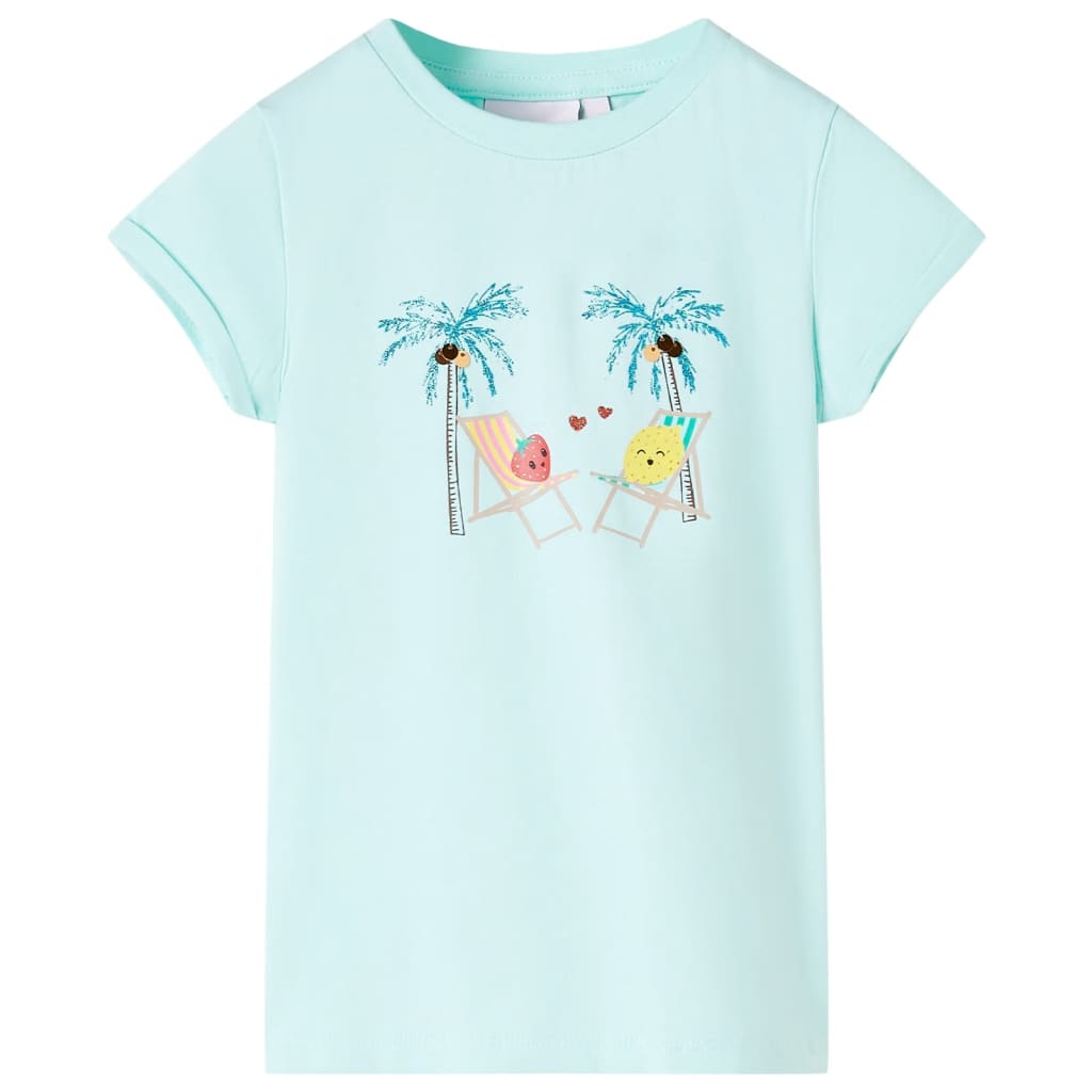 VidaXL Kindershirt 92 lichtzeeblauw