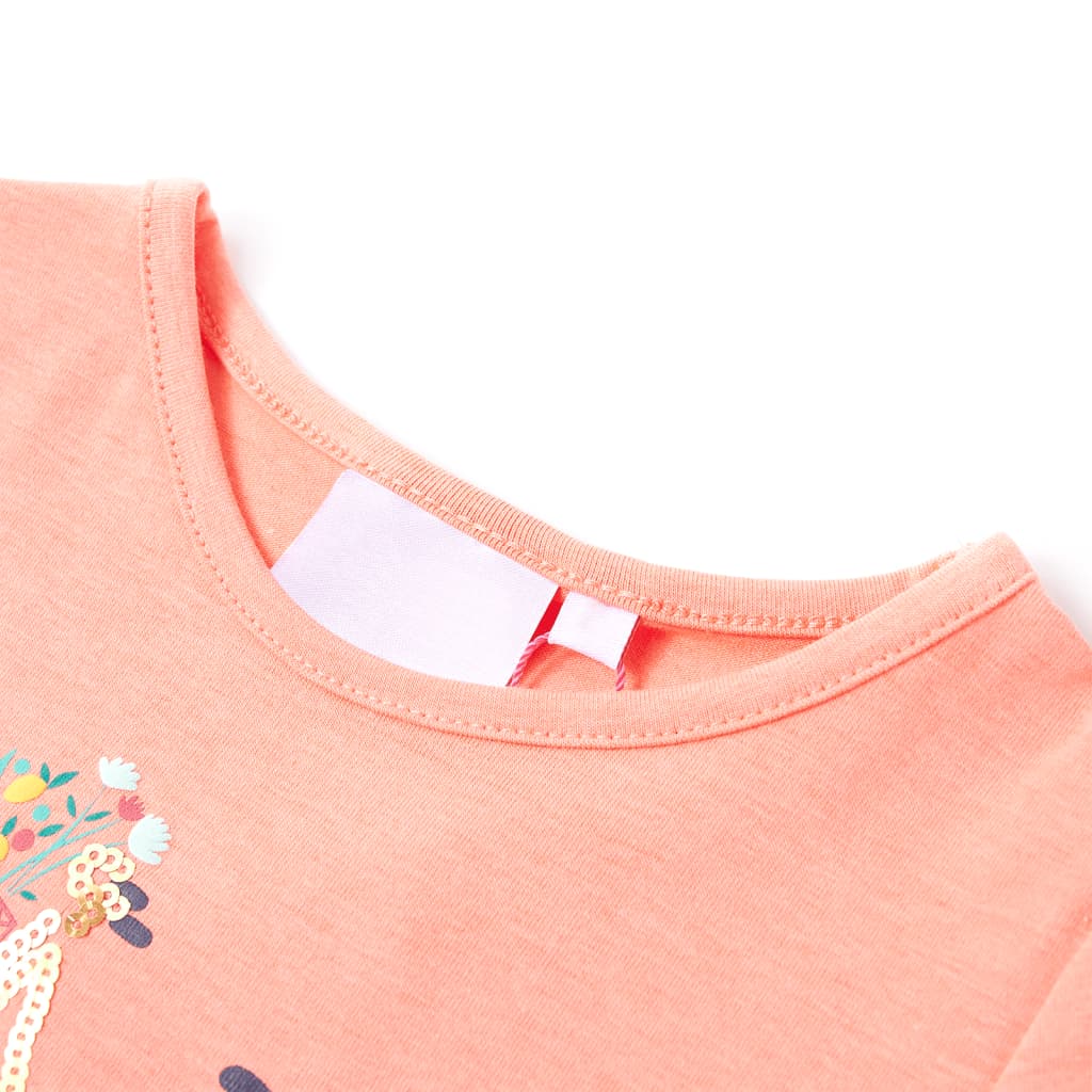 Vidaxl kindershirt 140 neonkoraalkleurig