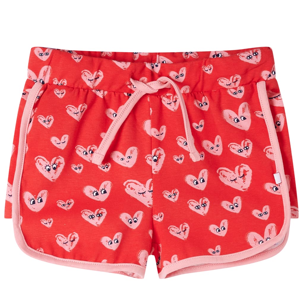 Vidaxl kindershort met trekkoord 116 rood
