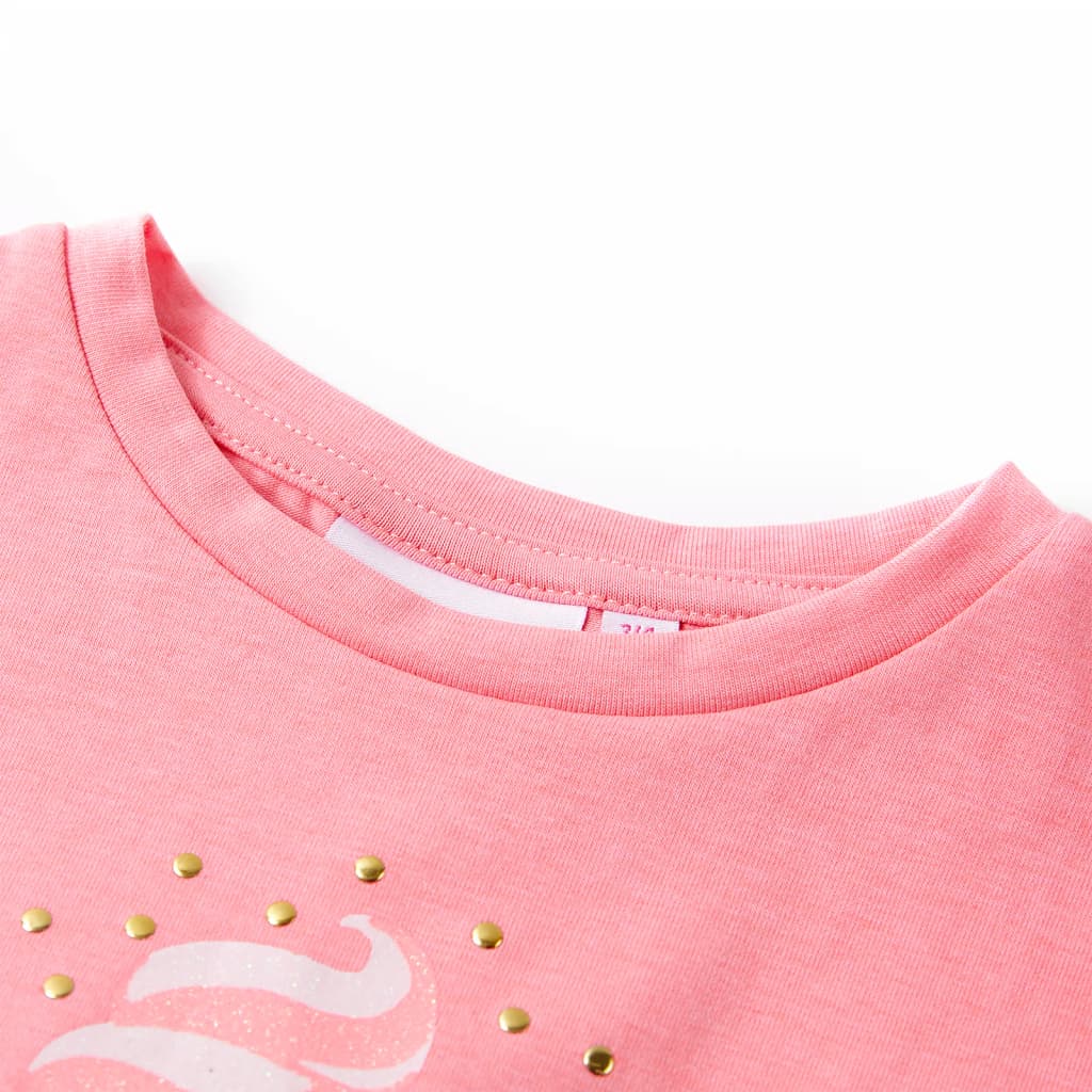 Vidaxl kindershirt 140 fluorescerend felroze