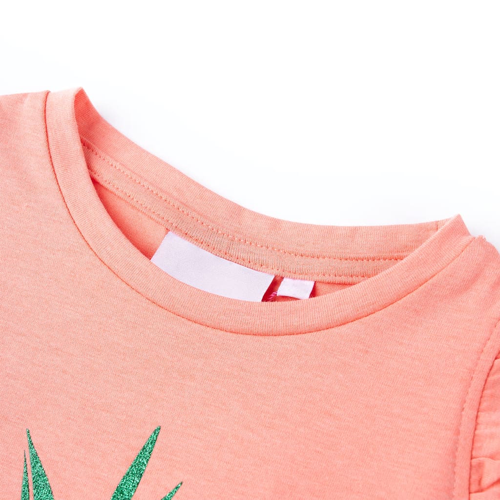 Vidaxl kindershirt 128 neonkoraal