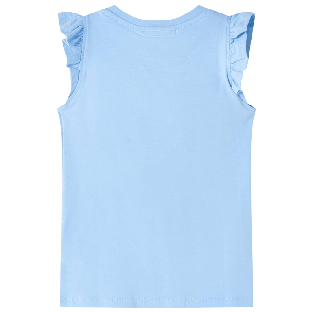 Vidaxl kindershirt met ruches aan de mouwen 128 lichtblauw