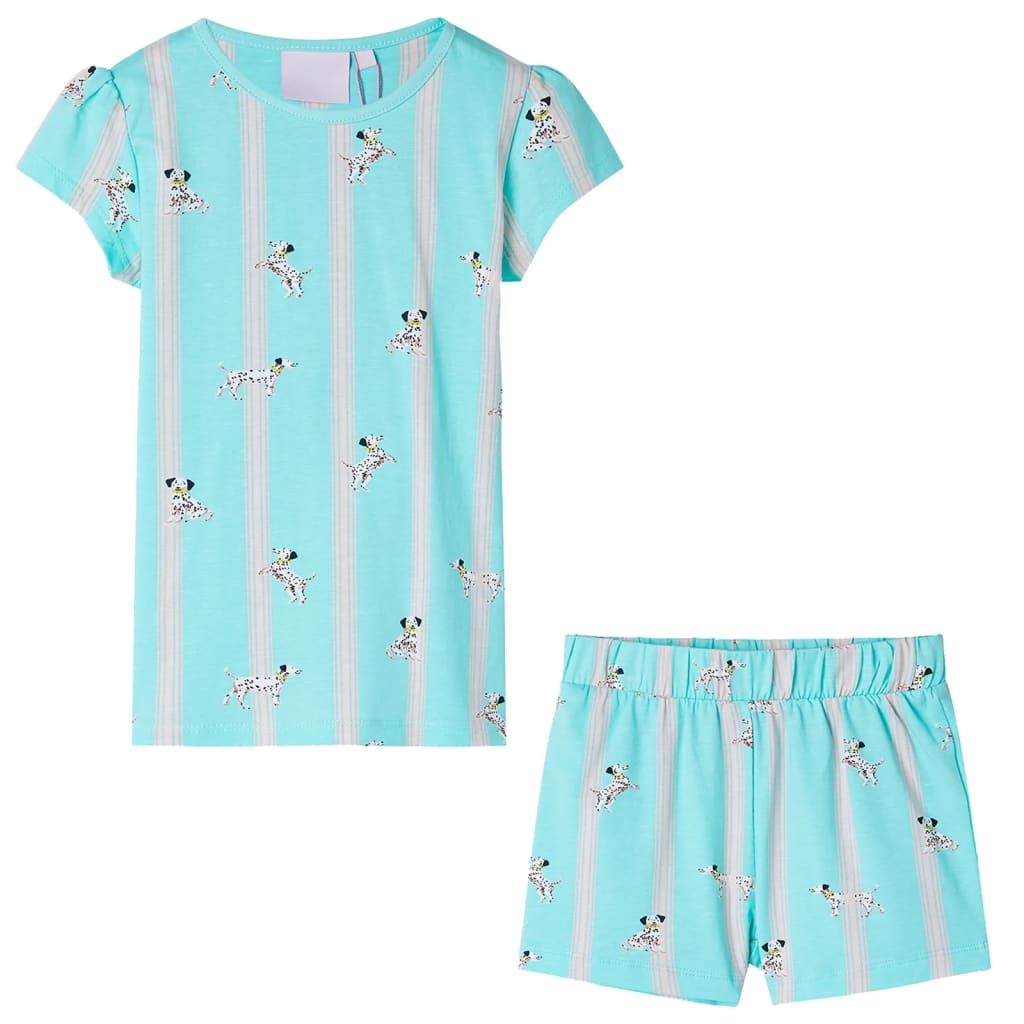 Vidaxl kinderpyjama met korte mouwen 128 blauw