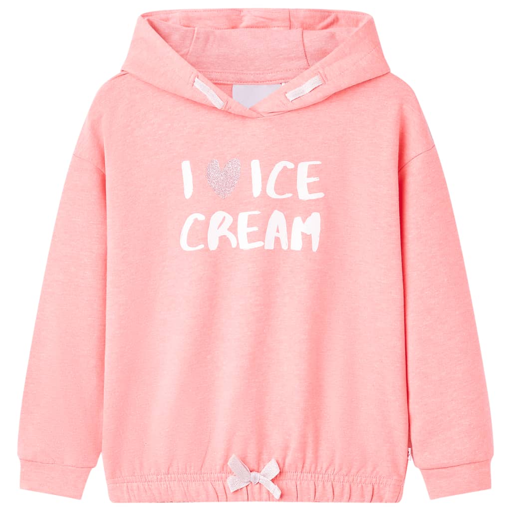 Vidaxl kindertrui met capuchon 116 felroze