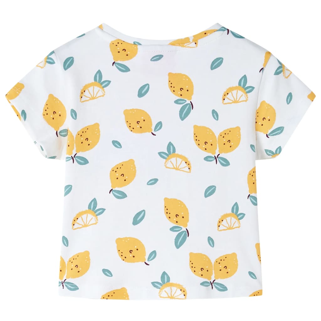 Vidaxl kindershirt met knoop in de zoom 116 ecru