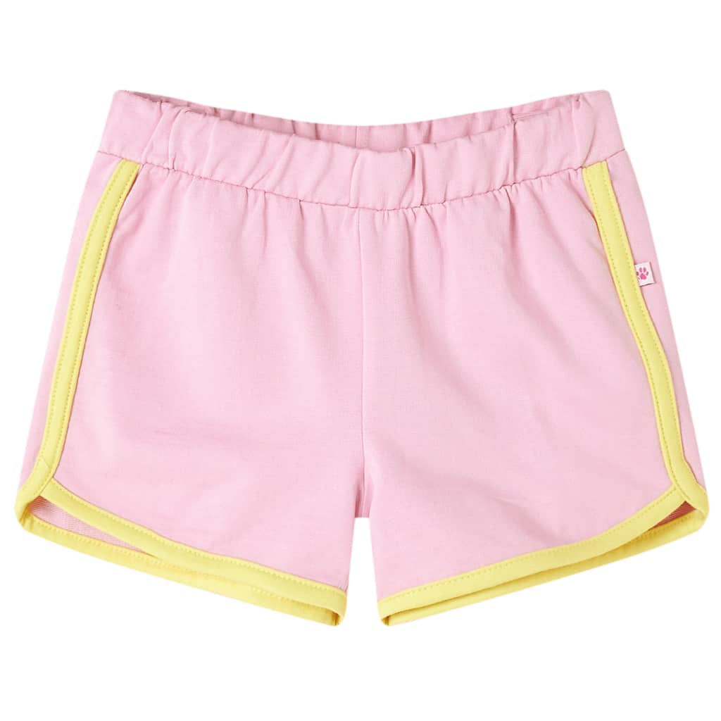 VidaXL Kindershort met bies 128 felroze