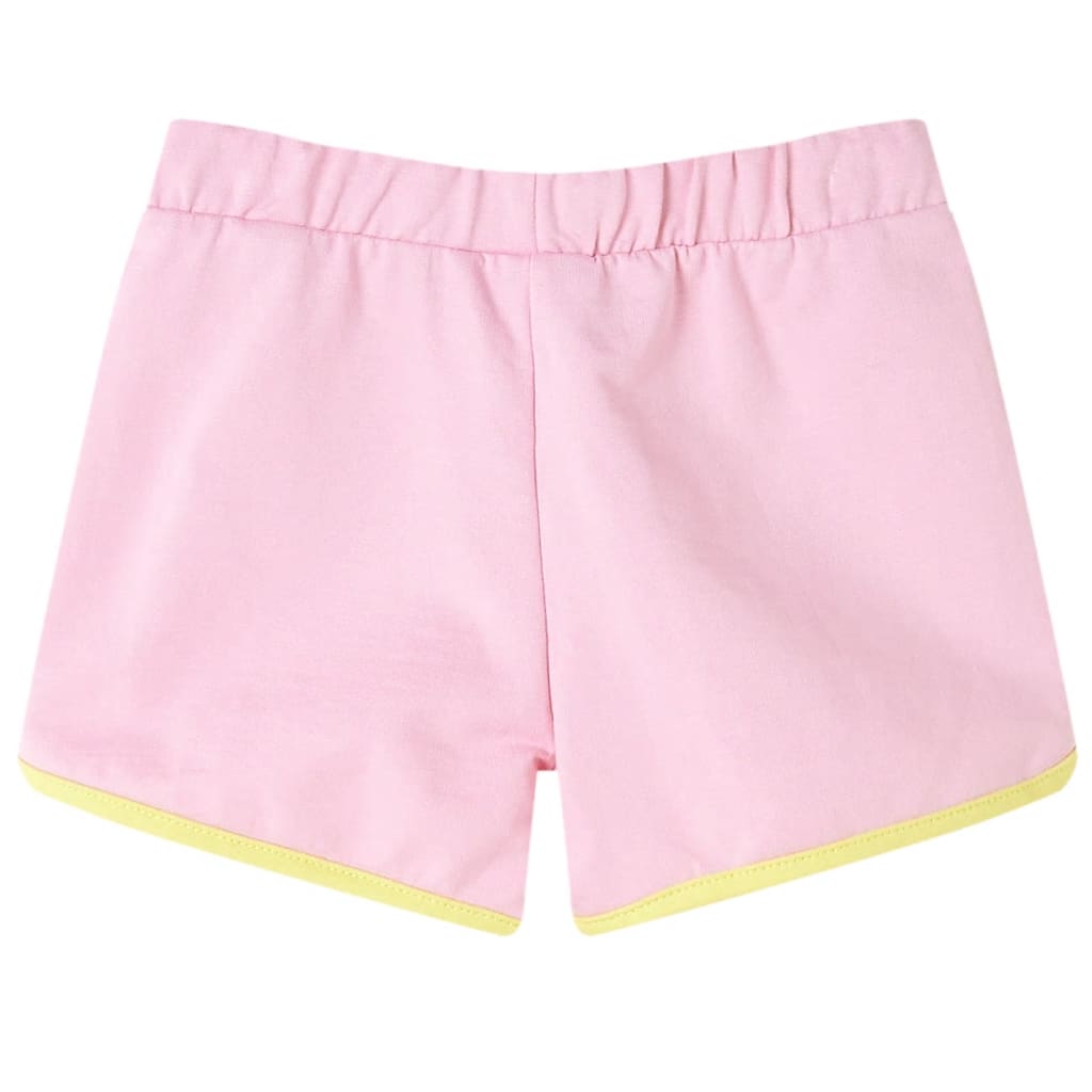 VidaXL Kindershort met bies 128 felroze