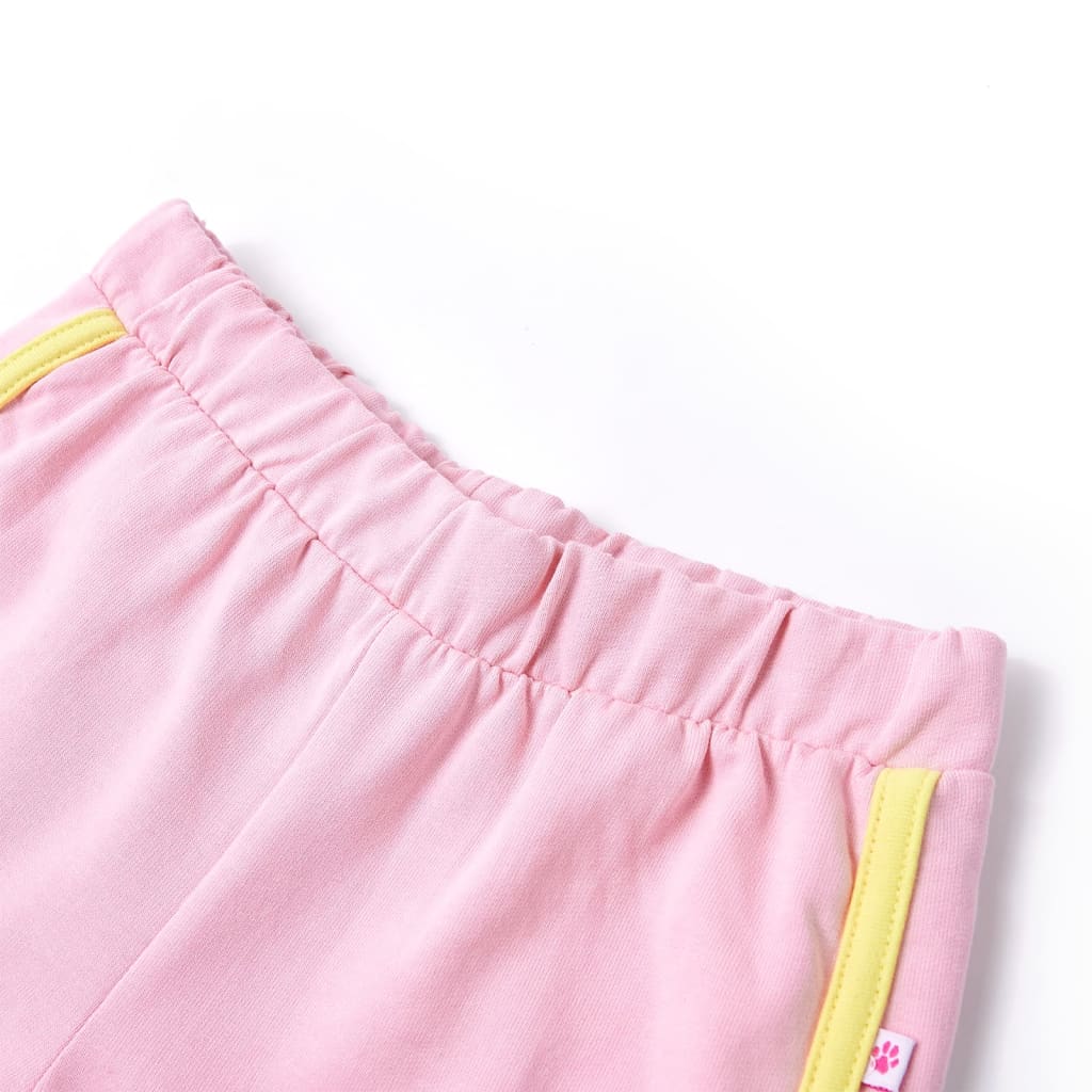 VidaXL Kindershort met bies 128 felroze