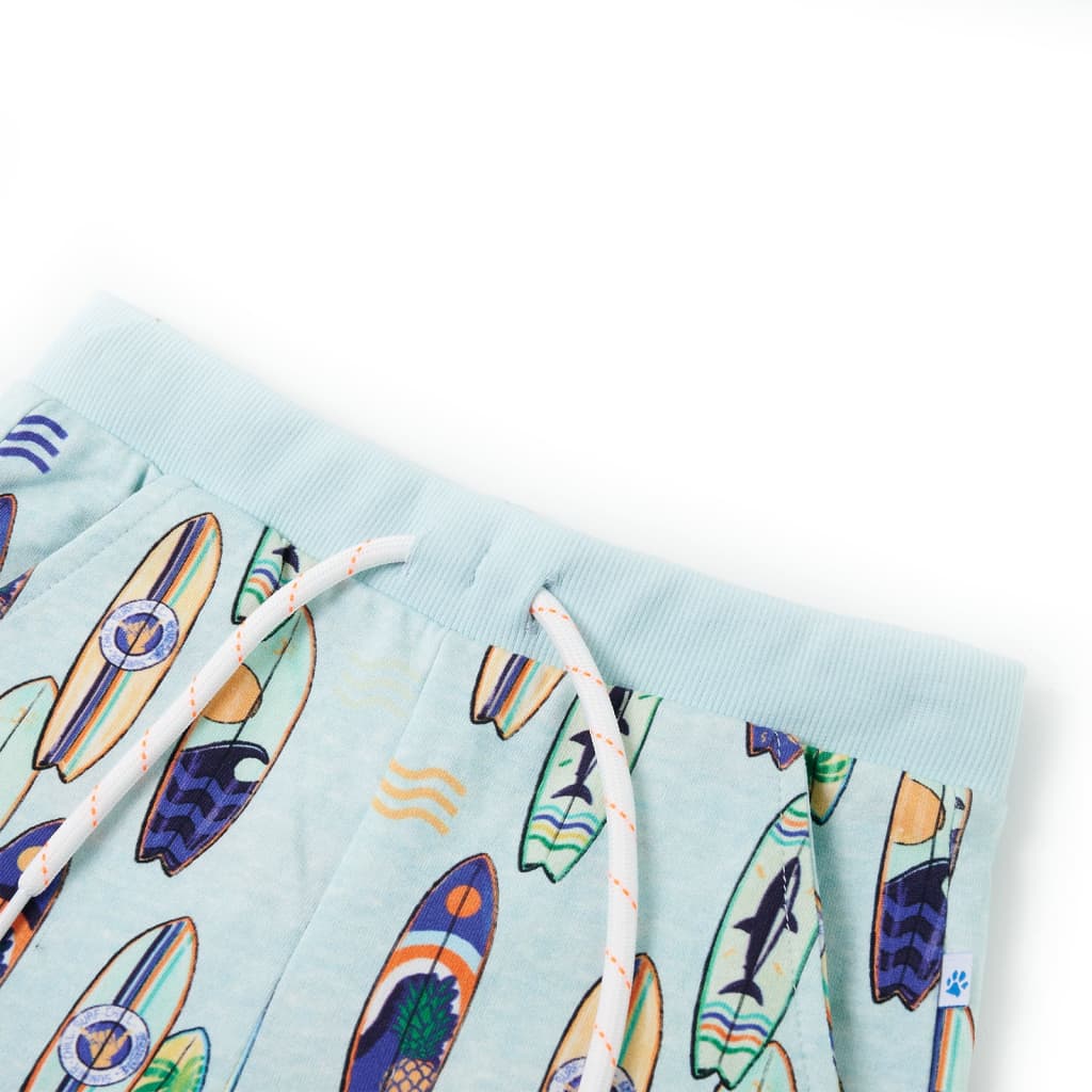 VidaXL Kindershorts met trekkoord 128 gemêleerd zachtblauw