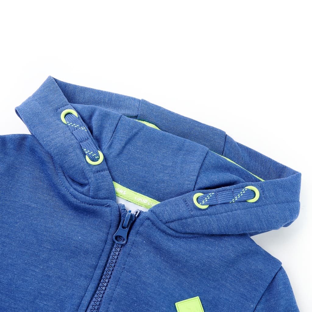 VidaXL Kindervest met capuchon en rits 104 gemêleerd blauw