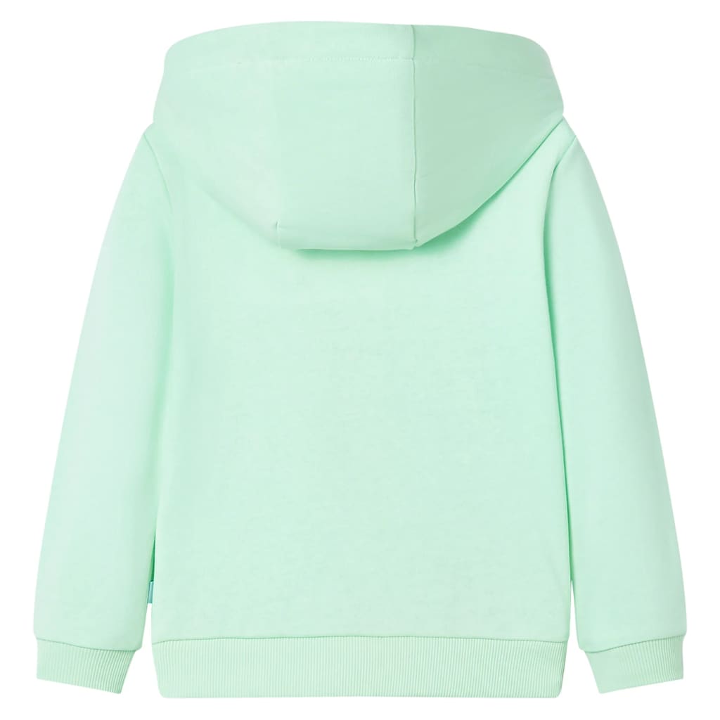 Vidaxl kindervest met capuchon en rits 116 felgroen