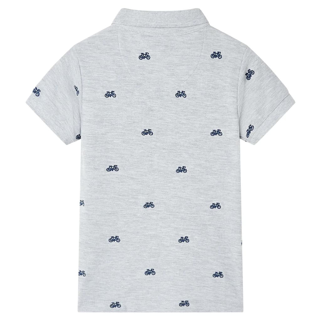 Vidaxl kinderpoloshirt 128 gemêleerd grijs